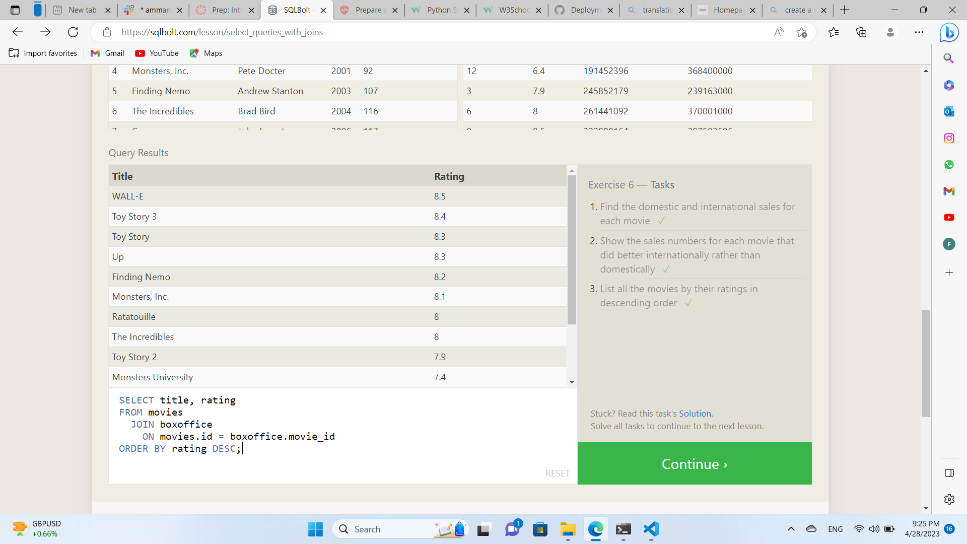 SQL assinment #6